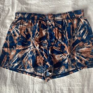 PINK Victoria's Secret Blue and Brown Tie-Dye Shorts